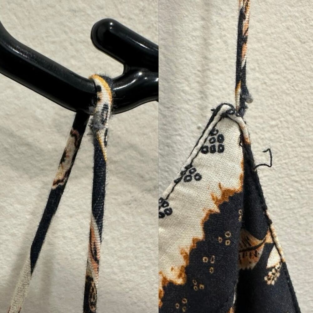 Isabel Marant Etoile Sabba Strappy Bandana Print Midi Dress‎ Black Ochre Size 10 - Picture 10 of 12